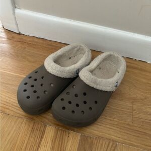 Brown Fleece-Lined Clogs